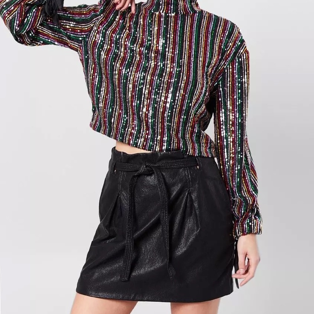 Free people Payton paper bag mini skirt